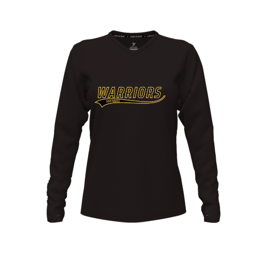 [FTLVPTBK-FYXS-LOGO3] Decker Performance T-Shirt (Female Youth XS, Black, V Neck, Logo 3, Long Sleeve)