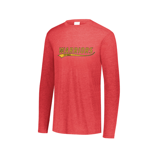 [3075.V96.XS-LOGO1] Decker Men's Tri-Blend T-Shirt - Long Sleeve (Adult XS, Red, Logo 1)